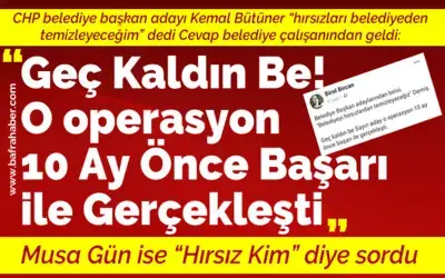 Kemal Bütüner’e Cevap Belediye Çalışanından Geldi