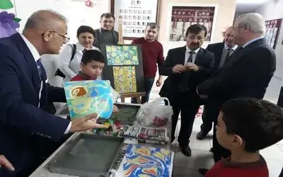 Barbaros İlkokulunda Ebru Ve Taş Boyama Sergisi