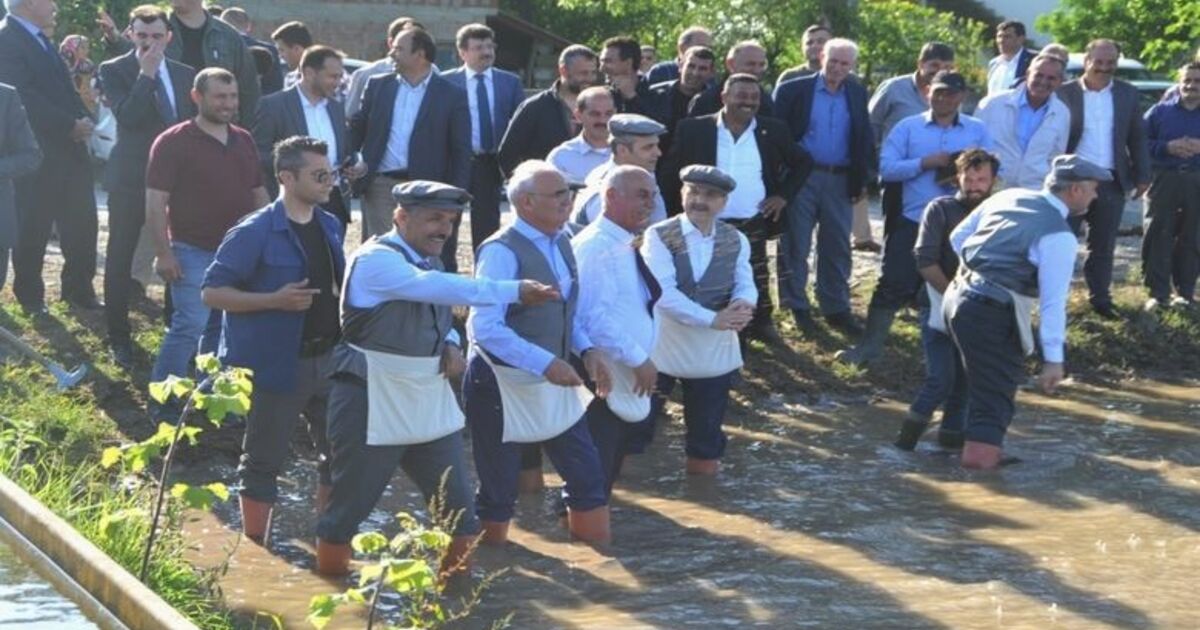 Çizmeleri Giyen Protokol Çeltik Ekti Geleneksel 5. Çeltik Ekimi Festivali