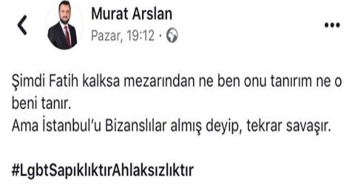 Ak Parti Bafra Gençlik Kolları Başkanı Murat Arslan’dan Yanlış Anlaşılmaya Müsait Paylaşım!