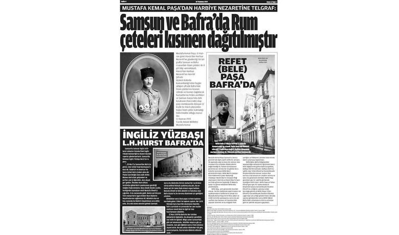 Bafralılardan 100. Yıl Gazetesine Yoğun İlgi - Gazi Mustafa Kemal Atatürk’ün Samsun'a çıkışının 100. yılı etkinlikleri kapsamında Bafra Belediyesinin öncülüğünde,1919 yılı tarihli bir gazete yerel tarih uzmanlarınca hazırlanarak yayımlandı.