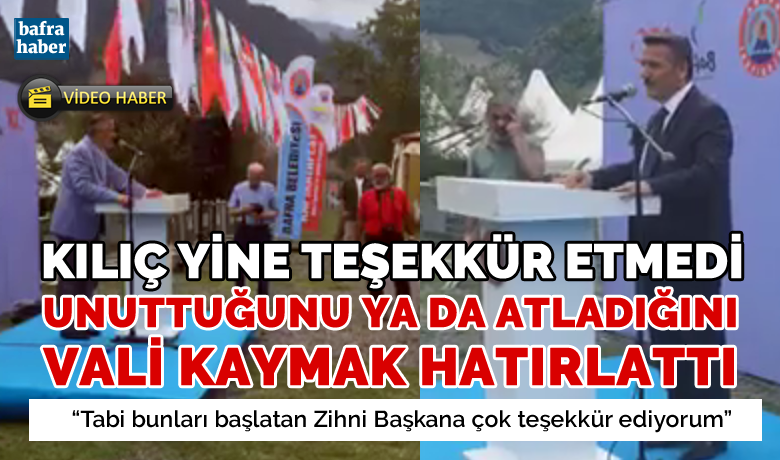 Kılıç'ın Unuttuklarını Vali Kaymak Hatırlattı - Bafra Belediye Başkanı Hamit Kılıç, Zihni Şahin’e yine teşekkür etmedi… Vali Osman Kaymak iki kez teşekkür ederek onurlandırdı.