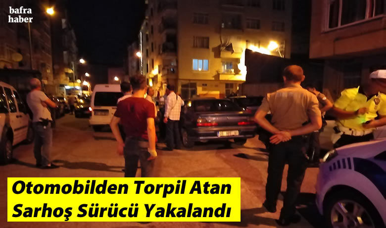 Otomobilden Torpil Atan Sarhoş Sürücü Yakalandı - Samsun’un Bafra ilçesinde seyir halinde olan otomobilden torpil atan sürücü kısa sürede yakalandı.