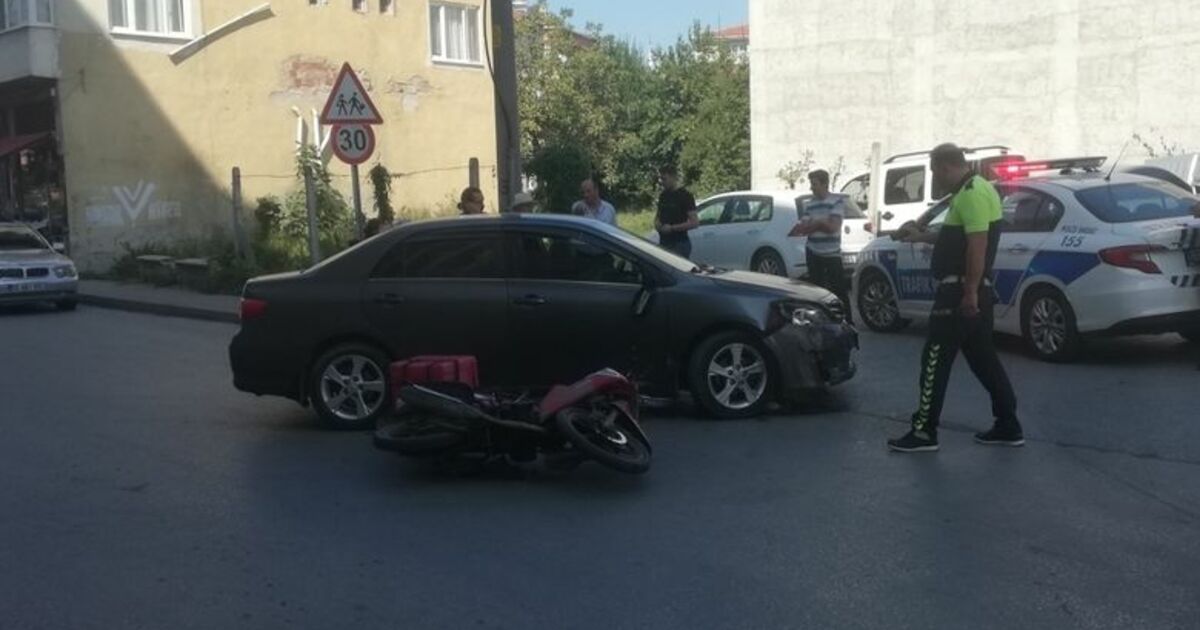 Otomobil İle Motosiklet Çarpıştı: 1 Yaralı