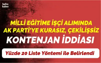 Milli Eğitime İşçi Alımında Ak Parti’ye Kurasız, Çekilişsiz Kontenjan İddiası