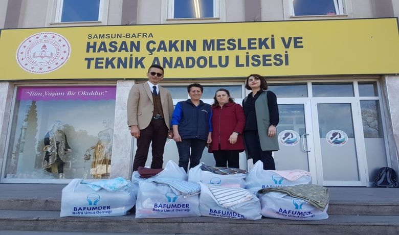 Dernekten Eğitime Destek - Samsun Bafra Umut Derneği (BAFUMDER), Hasan Çakın Mesleki ve Teknik Anadolu Lisesi’ne malzeme desteğinde bulundu.