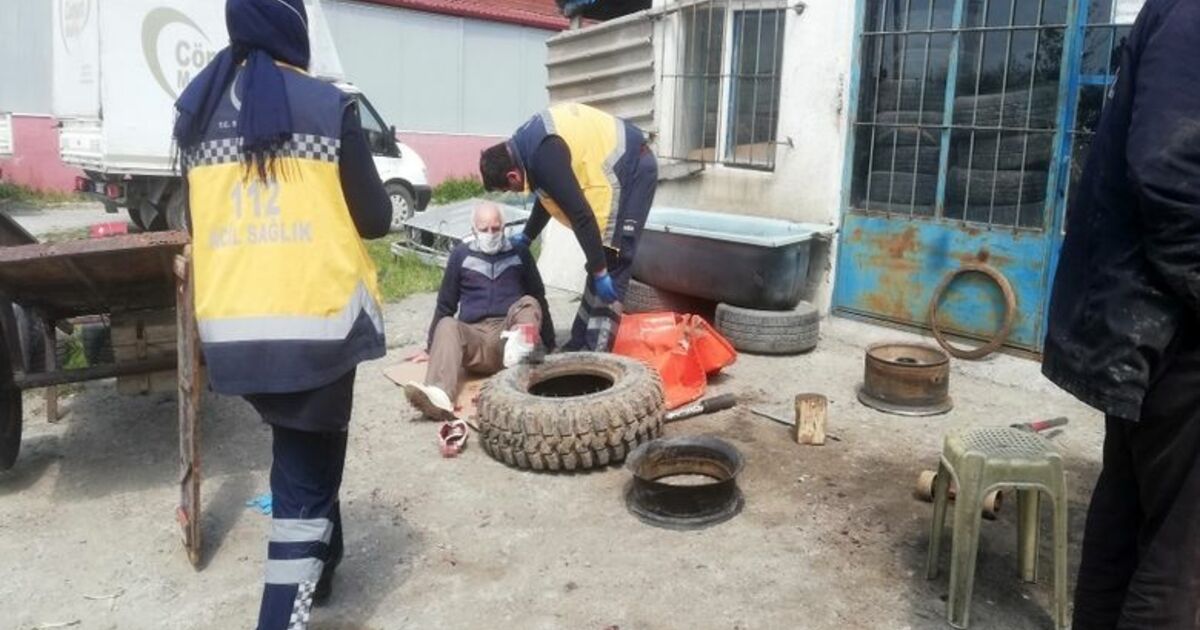 76 Yaşındaki Tamirci, Lastik Tamir Ederken Yaralandı