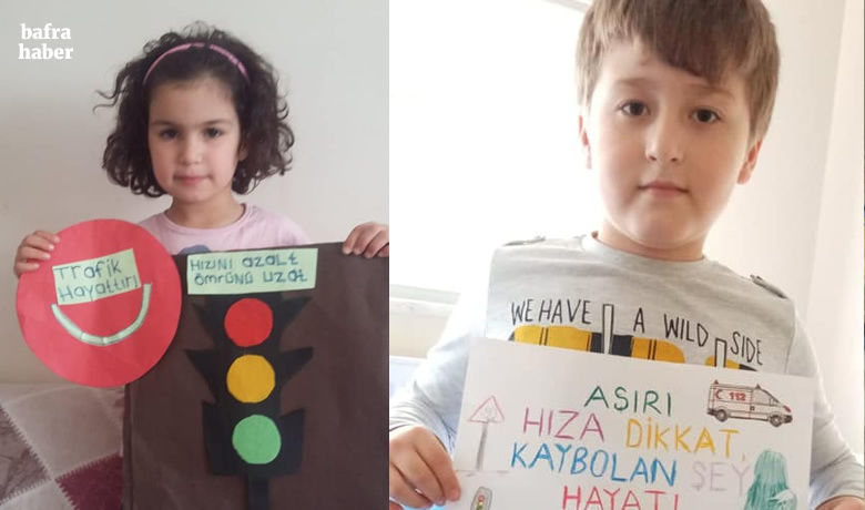 Bafra Barbaros İlkokulu Trafik Haftasını Evden Kutladı