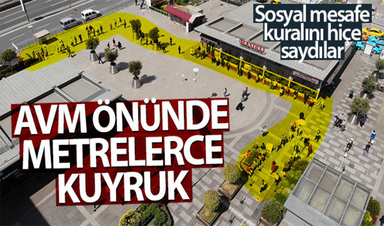 Alışveriş merkezinin önündemetrelerce kuyruk oluştu - Korona virüs salgınına karşı alınan önlemler kapsamında 21 Mart’tan bu yana kapalı bulunan AVM’ler bugün açıldı. Esenyurt'ta bulunan bir alışveriş merkezi önündeki oluşan metrelerce kuyruk havadan görüntülendi. Sırada bekleyenlerin zaman zaman sosyal mesafe kuralını da yok saydığı görüldü.BUGÜN NELER OLDU?