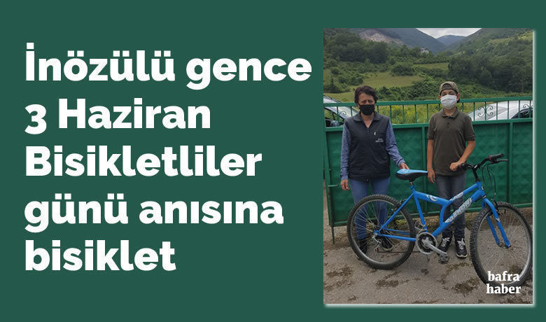 Liseli Gence 3 Haziran Bisikletliler Günü Hediyesi - Bisikletliler Derneği Bafra Temsilciliği tarafından, 3 Haziran Dünya Bisikletliler Günü anısına İnözü Köyünde yaşayan gence bisiklet hediye edildi. 