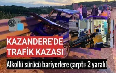 Kontrolden Çıkan Alkollü Sürücü Bariyerlere Çarptı: 1’i Ağır 2 Yaralı