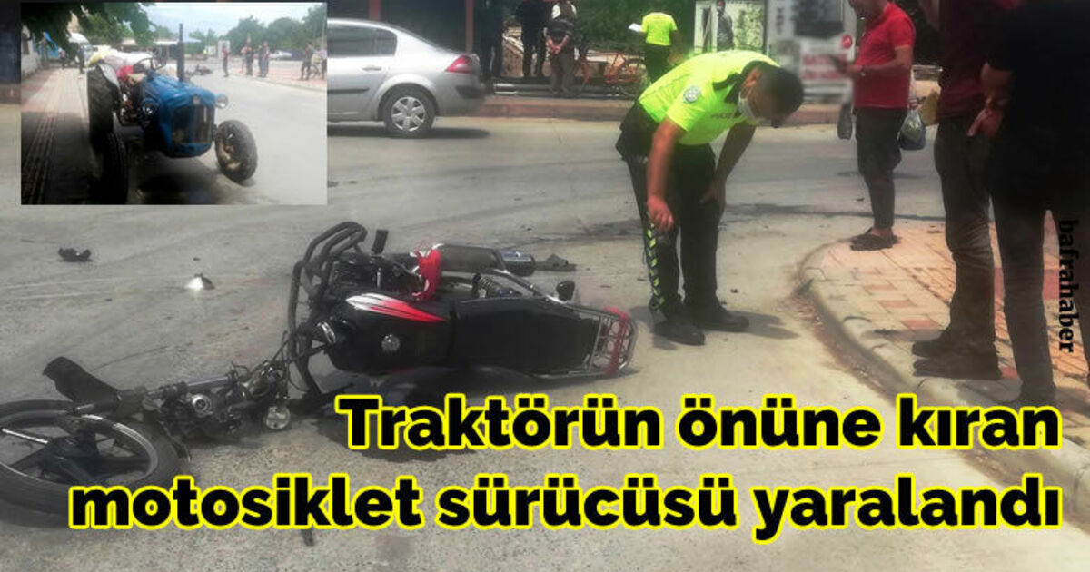 Traktöre çarpan motosiklet sürücüsü yaralandı