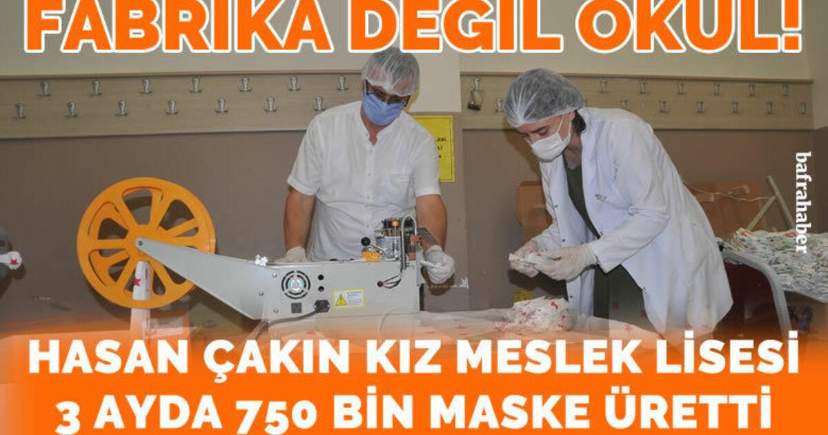 Okul fabrika gibi çalıştı, 3 ayda 750 bin maske üretti