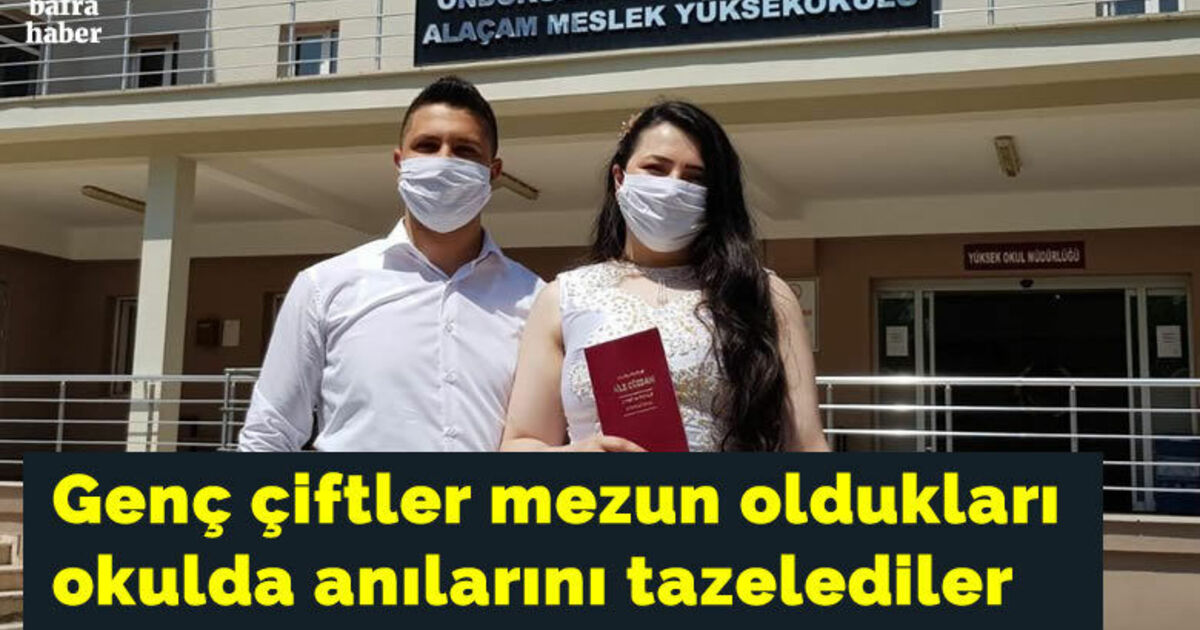 Genç çiftler mezun oldukları okulda anılarını tazelediler