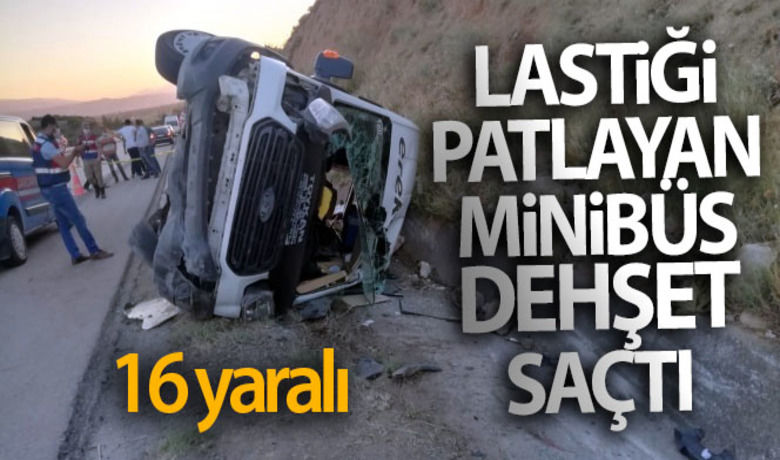 Lastiği patlayan minibüs yan yattı: 16 yaralı - Tokat’ta lastiği patlayan minibüs, kontrolden çıkarak devrildi. Kazada 16 kişi yaralandı.BUGÜN NELER OLDU?