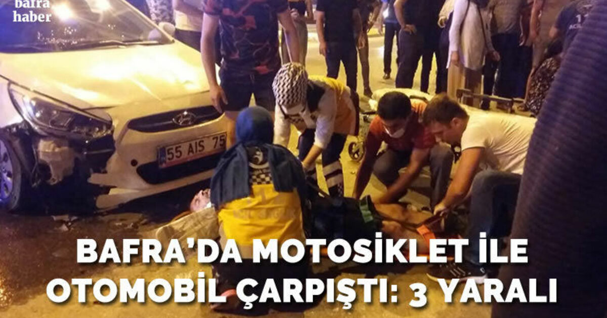 Motosiklet Otomobile Çarptı: 3 Yaralı
