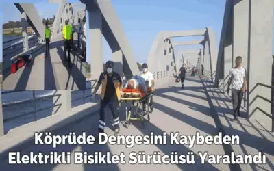 Köprüde Dengesini Kaybeden Elektrikli Bisiklet Sürücüsü Yaralandı