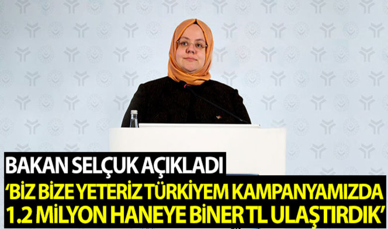 Bakan Selçuk: “Biz Bize Yeteriz Türkiyemkampanyamızın bağışlarıyla ihtiyaç sahibi ailelerimize destek oluyoruz” - Aile, Çalışma ve Sosyal Hizmetler Bakanı Zehra Zümrüt Selçuk, Cumhurbaşkanı Recep Tayyip Erdoğan’ın öncülüğünde başlatılan 'Biz Bize Yeteriz Türkiyem' Milli Dayanışma Kampanyası kapsamında hanelere destek sağladıklarını duyurdu. Bakan Selçuk, “Devlet-millet el ele vererek Kovid-19 salgınından etkilenen ihtiyaç sahibi vatandaşlarımıza destek olmaya devam ediyoruz” dedi.BUGÜN NELER OLDU?