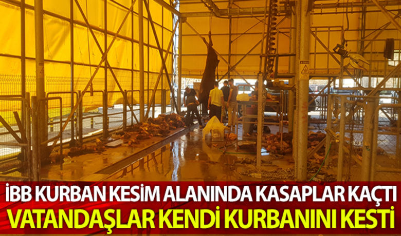 İBB kurban kesim alanında kasaplarkaçtı, vatandaş kendi kurbanını kendi kesti - İstanbul Büyükşehir Belediyesine ait Kayaşehir kurban kesim alanında kasaplar kaçınca kurbanlarının kesilmesini bekleyen vatandaşlar ortada kaldı. Vatandaşların bir kısmı kurbanlarını kendi kesmeye çalışırken, bir kısmı da dışarıdan kasap getirdi.BUGÜN NELER OLDU?