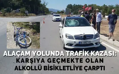 Otomobilin çarptığı bisikletli yaralandı