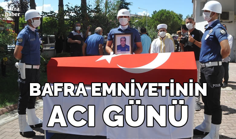 Polis Memuru Saffettin Aksu Vefat Etti  - Samsun’un Bafra ilçesinde kanserden hayatını kaybeden polis memuru için İlçe Emniyet Müdürlüğü önünde tören düzenlendi.