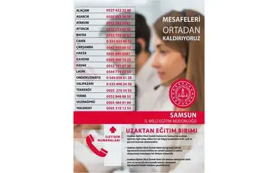 Samsun’da Uzaktan Eğitim Destek Birimi ve Okul Destek Hatları kuruldu
