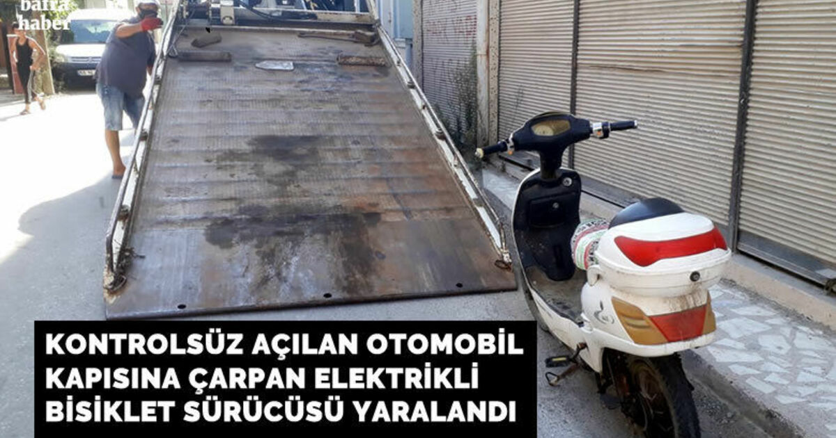 Kontrolsüz Açılan Otomobil Kapısına Çarpan Elektrikli Bisiklet Sürücüsü Yaralandı