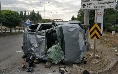 Samsun’da otomobil takla attı: 2’si ağır 4 yaralı
