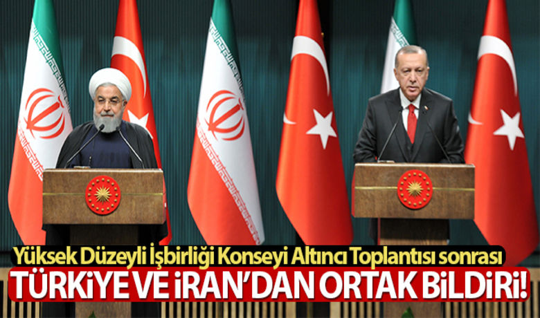 Cumhurbaşkanı Erdoğan ve Ruhani'den ortak bildiri - Yüksek Düzeyli İşbirliği Konseyi’nin 6. Toplantısı kapsamında videokonferans yöntemiyle gerçekleşen toplantıya katılan Cumhurbaşkanı Recep Tayyip Erdoğan ile İran İslam Cumhuriyeti Cumhurbaşkanı Hasan Ruhani görüşmelerinin ardından ortak bildiri yayımladı.BUGÜN NELER OLDU?