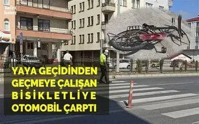 Otomobilin çarptığı bisikletli yaralandı