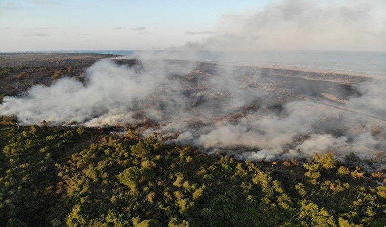 Kuş cennetinde çıkan yangınısöndürme çalışmaları devam ediyor - UNESCO Dünya Mirası Geçici Listesi’nde yer alan, Samsun’un 19 Mayıs ilçesindeki Kızılırmak Deltası Kuş Cenneti’nde çıkan yangını söndürme çalışmaları devam ediyor.