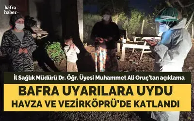 Samsun’un Vezirköprü ve Havza ilçelerinde vaka sayıları ikiye katladı