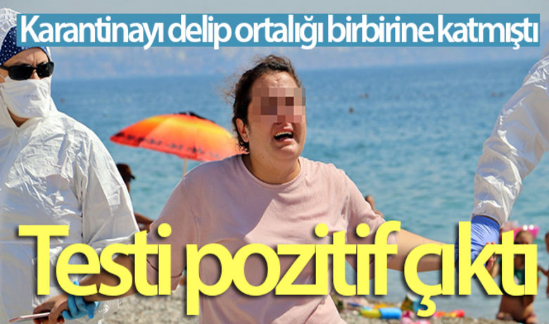Karantinayı delip sahilde ortalığı birbirinekatmıştı, Covid-19 testi pozitif çıktı - Antalya’da çocuğuyla birlikte Konyaaltı Sahili’ne gelip, ‘hastayım, ölmek istemiyorum’ diyerek iddiaya göre etrafa tükürmeye başlayan kadının Covid-19 testinin pozitif çıktığı ve aynı zamanda psikiyatri tedavisi de görmesi için hastaneye yatırıldığı öğrenildi.	Sık sık çakıl taşlarını avuçladıBUGÜN NELER OLDU?
