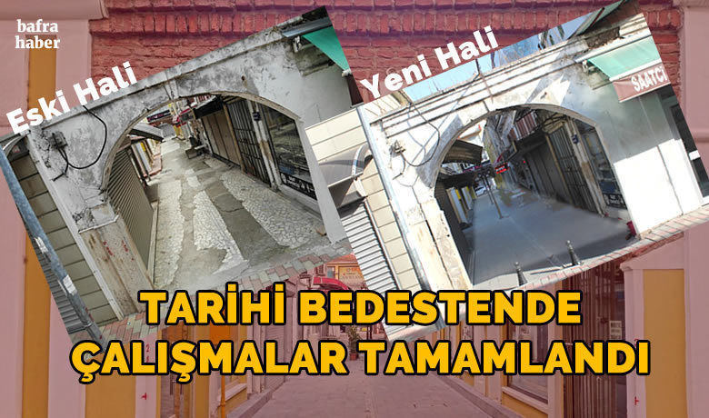 Tarihi Bedestende Çalışmalar Tamamlandı - Bafra’nın tarihi eserleri arasında yer alan arasta olarak da bilinen Bedesten’de Bafra Belediyesi tarafından başlatılan altyapı ve güzelleştirme çalışması sona erdi. 