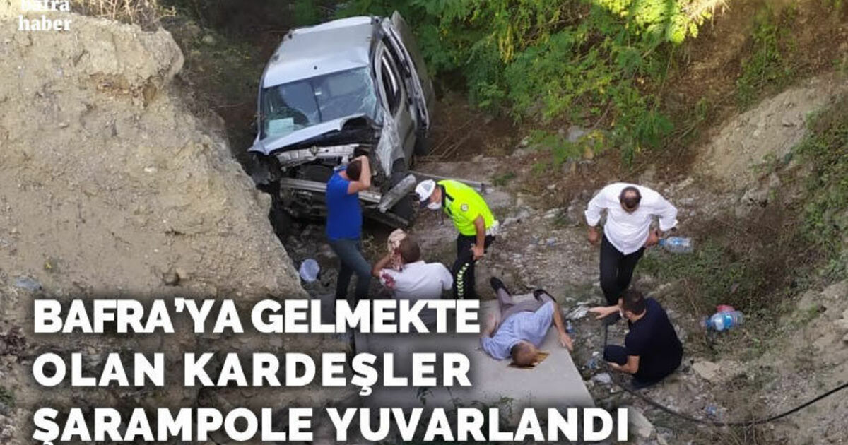 Bafra'ya gelmekte olan araç kaza yaptı: 2 yaralı