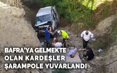Bafra'ya gelmekte olan araç kaza yaptı: 2 yaralı