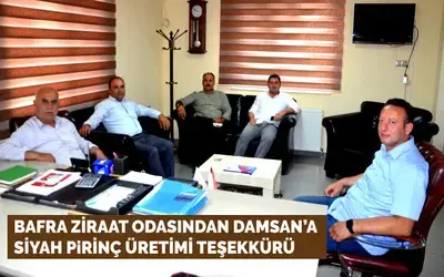 Bafra Ziraat Odasından Damsan’a Siyah Pirinç Üretimi Teşekkürü 
