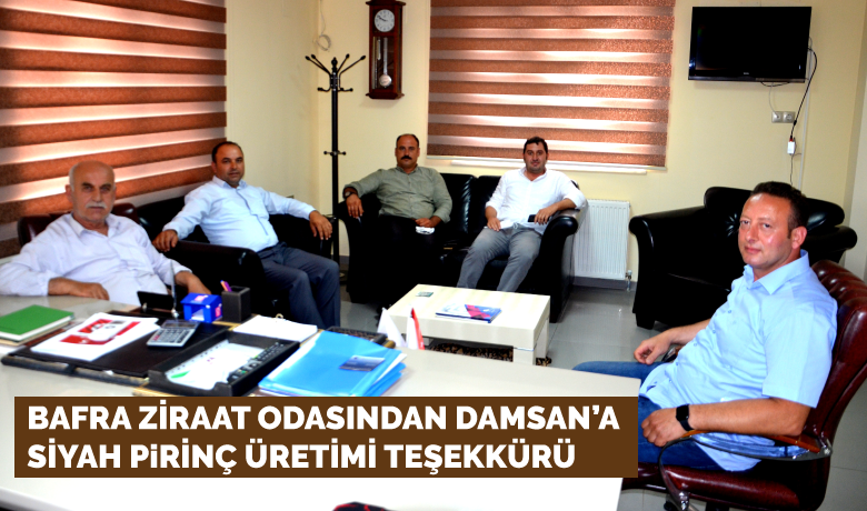Bafra Ziraat Odasından Damsan’a Siyah Pirinç Üretimi Teşekkürü 