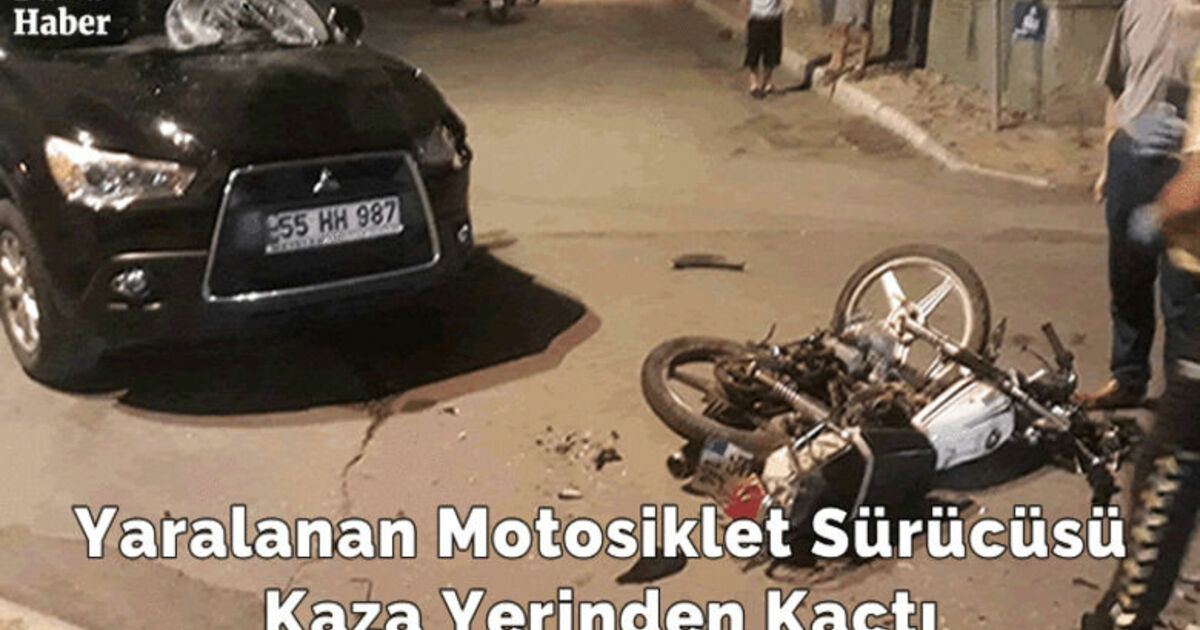 Yaralanan Motosiklet Sürücüsü Kaza Yerinden Kaçtı