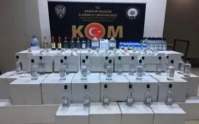 Samsun’da kaçak içki operasyonu
