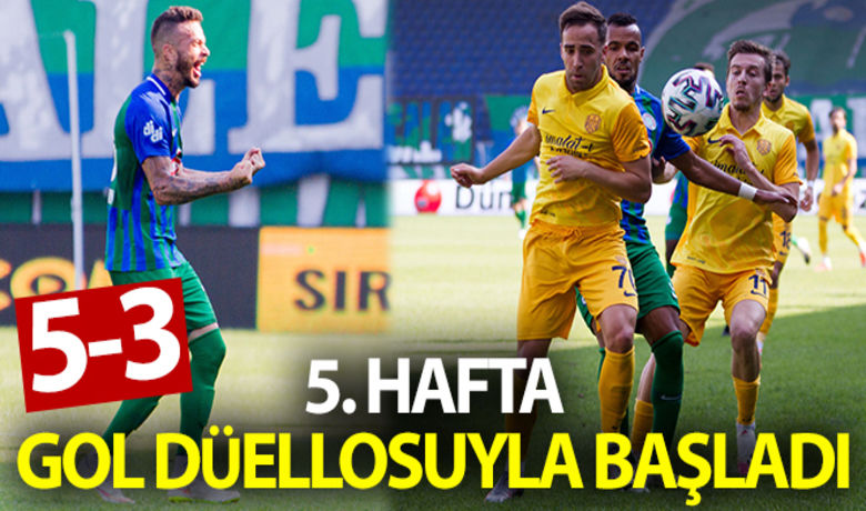 Süper Lig: Çaykur Rizespor: 5 - MKE Ankaragücü: 3 - Süper Lig’in 5. haftasında Çaykur Rizespor, sahasında MKE Ankaragücü'nü 5-3 mağlup etti.	MAÇ ÖZETİ VE GOLLERİ İZLEMEK İÇİN TIKLAYINIZBUGÜN NELER OLDU?