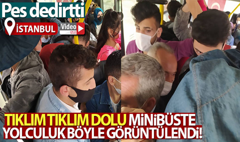 Arnavutköy'de minibüste şoke eden görüntü - Arnavutköy'de tıklım tıklım minibüs yolculuğu cep telefonu kamerasına yansıdı.BUGÜN NELER OLDU?