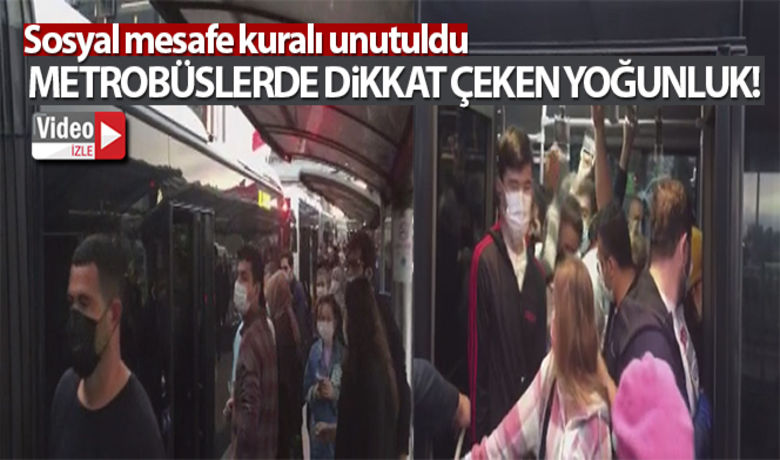 Metrobüslerde dikkat çeken yoğunluk - İstanbul’da özellikle iş çıkış saatlerinde metrobüslerde yaşanan yoğunluk dikkat çekiyor. Duraklarda metrobüs bekleyen vatandaşlar, sosyal mesafe kuralını da hiçe sayıyor.BUGÜN NELER OLDU?