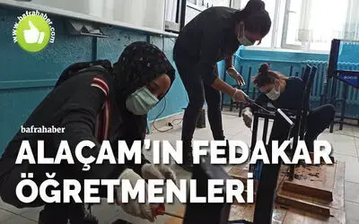 Fedakar öğretmenler öğrencileri için okulu atölyeye çevirdiler