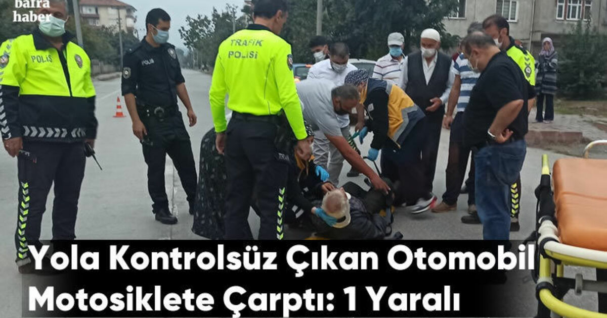 Yola Kontrolsüz Çıkan Otomobil Motosiklete Çarptı: 1 Yaralı 