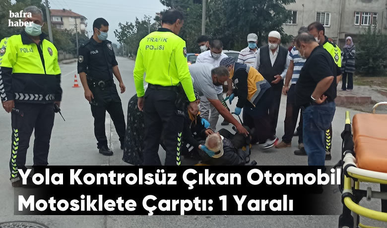 Yola Kontrolsüz Çıkan OtomobilMotosiklete Çarptı: 1 Yaralı 