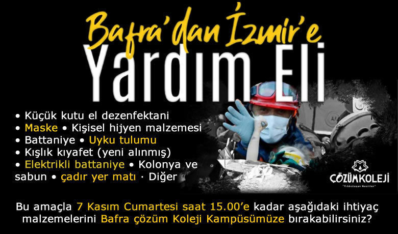 Çözüm Kolejinden İzmir’e Yardım Eli