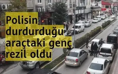 Polisin Durdurduğu Araçtaki Genç Rezil Oldu 