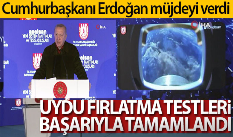 Cumhurbaşkanı Erdoğan müjdeyi verdi:'Uydu fırlatma testleri başarıyla tamamlandı' - Cumhurbaşkanı Recep Tayyip Erdoğan, “Artık uzay liginde olduğumuzu söylemiştik. Tamamen yerli ve milli mühendislik kabiliyetlerimizle yaptığımız uydu fırlatma testleri başarıyla tamamlandı. Bu testlerde 4 kere daha uzaya ulaştık" dedi.BUGÜN NELER OLDU?
