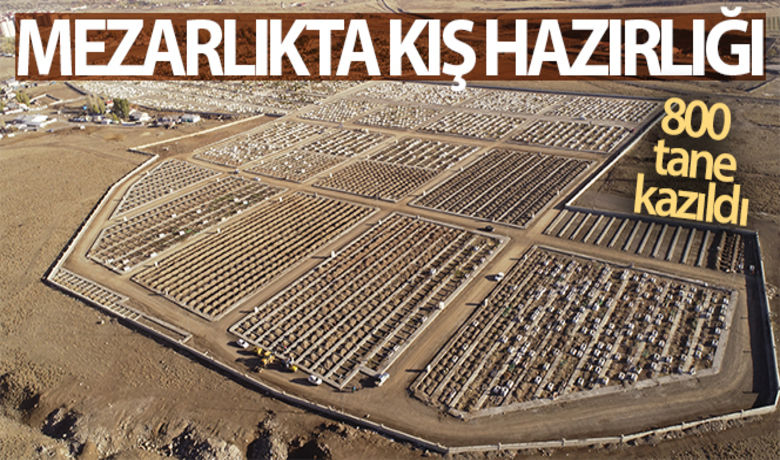 Erzurum'da mezarlıkta kış hazırlığı - Erzurum'da kış aylarında hava sıcaklıklarının eksi 35 dereceye kadar düşmesi nedeniyle 800 mezar kazılarak hazır hale getirildi. HABERİN VİDEOSU İÇİN TIKLAYINIZ